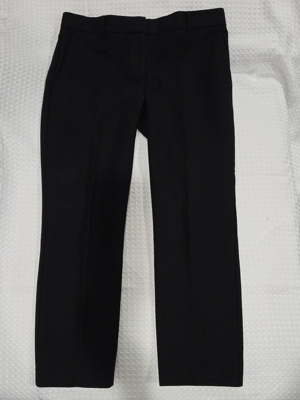 Ann Taylor Black Cropped Straight-Leg Dress Pants